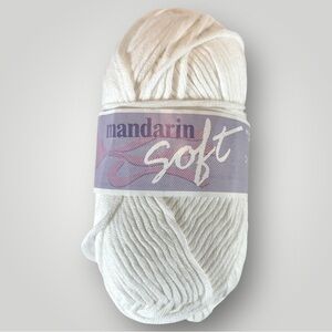 Sandnes MANDARIN SOFT 100% Cotton Worsted Yarn Color #001 White 50g